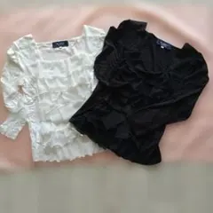 【美品】M’SGRACY Tシャツチュニック フリル チュール ブラック40L 美品】M'SGRACY Tシャツチュニック フリル チュール ブラック40L