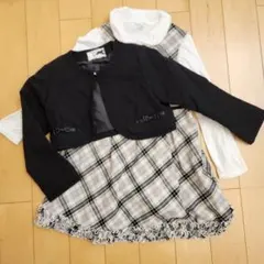 anyfam チェック柄ドレスとジャケット セット 120