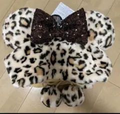 新品ディズニー　ファンキャップ　ミニーヒョウ柄　レオパード　ブラウン