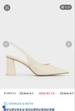 CHARLES & KEITH ポインテッドトゥ スリングバックパンプス　24