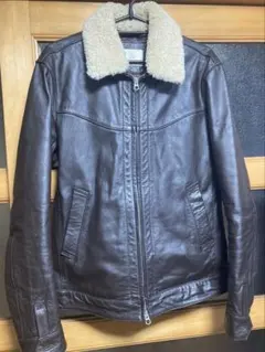 UNITED ARROWS レザージャケットブラウン(ボア付き)