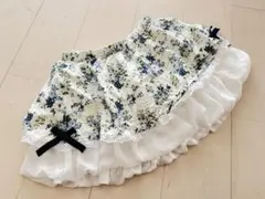 キャサリンコテージ　フラワー×リボンフリルパニエスカート　発表会式典 130 白