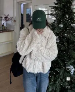 新品未使用【nugu】ボアセミクロップドファージャケット