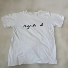 アニエスベー　agnès b. ロゴ入りホワイトTシャツ 白Tシャツ　半袖