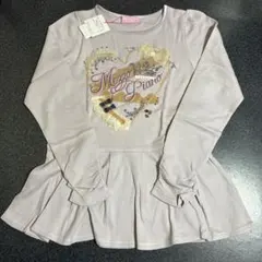 mezzo piano jrレース使いロゴプリントデザイン長袖カットソー