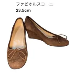 【良品】FABIO RUSCONIスエードウェッジソール パンプス 23.5cmのサムネイル