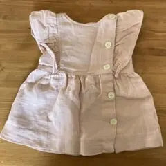 ZARA フリル付きピンクワンピース 6-9ヶ月