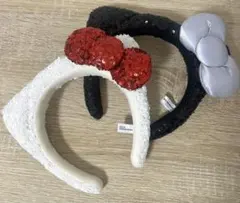 USJ ユニバ　ハローキティ　カチューシャ　白黒セット