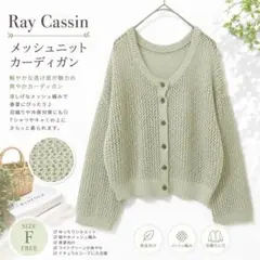Ray Cassin メッシュニットカーディガン F ライトグリーン 春夏 羽織のサムネイル