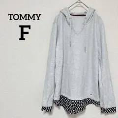 TOMMY HILFIGER 【F】 グレー パーカー 花柄 レイヤード風