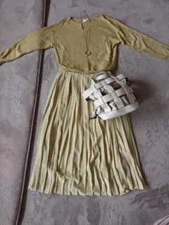 超美品　オペークドットクリップ　カットソー　マスタード　36　S　4200円