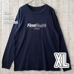 カンパニーロゴ プリント 長袖Tシャツ メンズ XLサイズ ネイビー