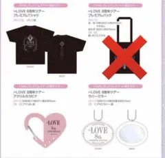 LOVE 8周年ツアー プレミアムチケット限定特典 Tシャツ ラバーミラー