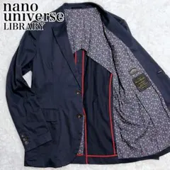 ナノユニバース ライブラリー テーラードジャケット リネン混 ペイズリー柄