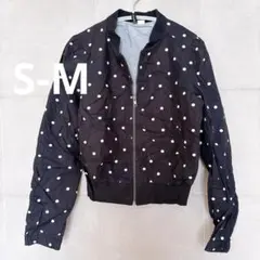 H&M ポルカドットジャケット S-M ブラックのサムネイル