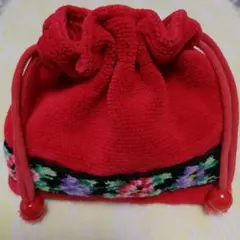 FEILER 赤い巾着ポーチ