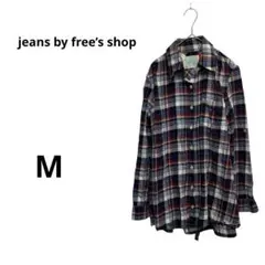 美品 フリーズショップ チェック シャツ ネルシャツ 長袖 カジュアル 総柄 M