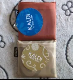 KALDI エコバッグいきものがたりブルー　TO be Happy ベージュ ➃