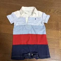 ストライプ ポロロンパース 75cm 9m