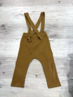 ブラウン リブ サスペンダー付きパンツ 90のサムネイル