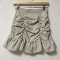 チェック柄 ギャザー フリル ミニスカートのサムネイル