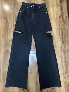 Chico サイドスリットダメージデニムパンツ