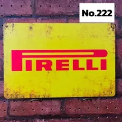 ピレリ PIRELLI ロゴ《222》ブリキ 看板 レトロ風 ☻