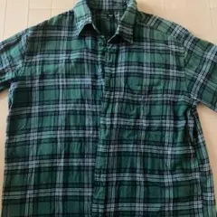 ネルシャツ XLサイズ 緑系チェック
