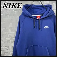NIKE ナイキ 赤タグ パーカー スウェット メンズ S ブルー 青 刺繍
