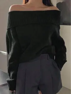 M*i様 Dazy ブラック オフショルニット セーター XL