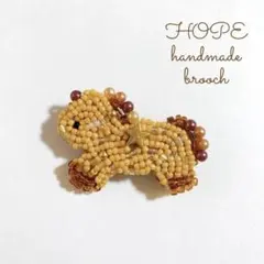 ハンドメイド ブローチ 馬のブローチ ☆ ビーズ刺繍