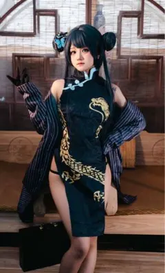 【ブルーアーカイブ】竜華キサキ コスプレ衣装　セット済みウイッグ、ヘイロー付き