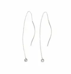 アメリカンピアス　ダイアモンド　K18　ロングチェーン　ホワイトゴールド