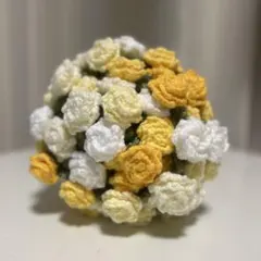 【値下げ】ブーケブランケット薔薇 黄色 オレンジ 花束 枯れない花