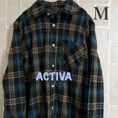 古着 海外 ACTIVA チェック柄ネルシャツ Mサイズ