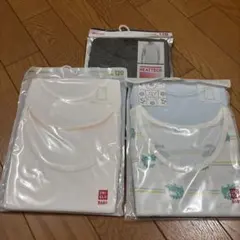 ユニクロ　コットンメッシュタンクトップ 2個とヒートテック　セット120