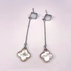 本真珠ピアス　パール　白蝶貝 バロックパール　シルバー　12mm ホワイトピンク