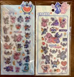 【海外正規品】 ディズニー　スティッチ 立体シール　　3Dシール　2枚セット