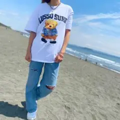 大人気◎ルッソサーフベアーTシャツ　Mサイズ　ホワイト　ポロラルフローレン