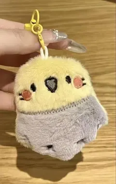 オカメインコ ぬいぐるみ キーホルダー 黄色 ふわふわ 鳥 バッグチャーム