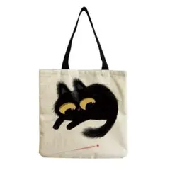08 ニット バッグ 猫 ねこ トート マチあり エコバッグ トートバッグ