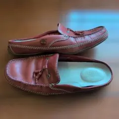 【週末セール】Timberland レザーミュール タッセル レッドブラウンのサムネイル