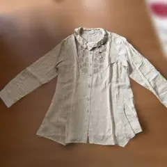 Ville d'azur 刺繍付きベージュシャツのサムネイル