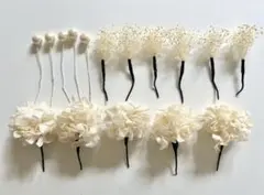 結婚式　ヘアアクセサリー　白花　パール