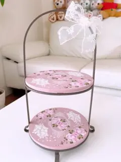 トールペイント作品　アーチ　アイアン2段ラック