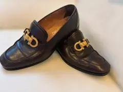 サルヴァトーレ フェラガモ ビットローファー 茶 25cm相当（7・3E）中古