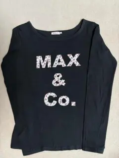 MAX&Co. 長袖カットソー 花柄ロゴ ブラック S