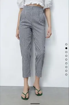 ハイライズ ギンガムチェック パンツ ZARA