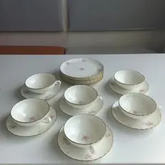 No.394 ノリタケボーンチャイナ 金彩 カップ&ソーサー6客+プレート6枚