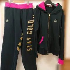 24karats ピンク×黒ジャージ セットアップ ケース付き